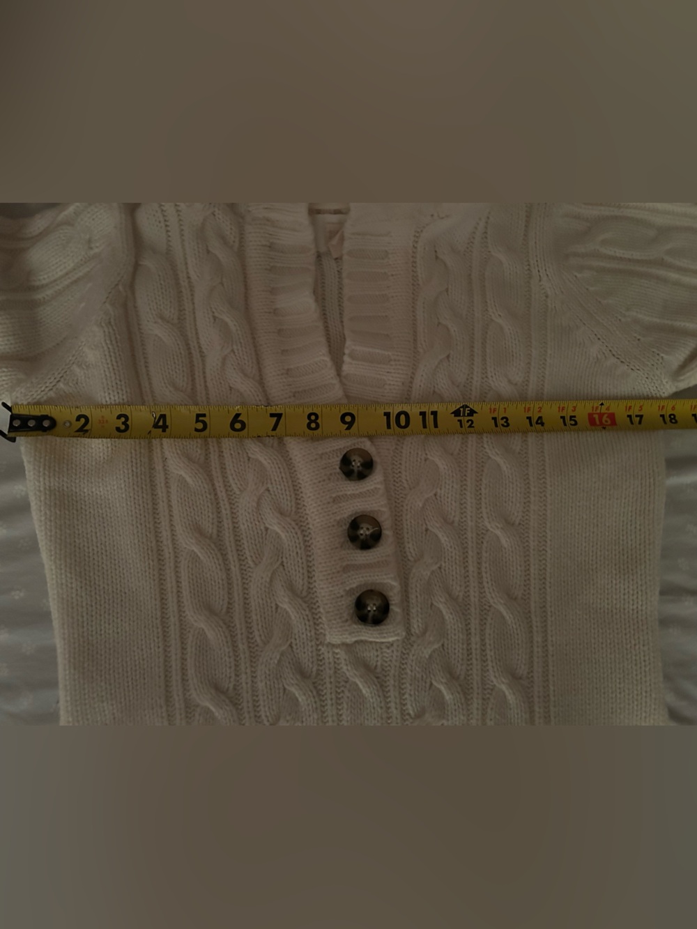 Y2K bluenotes Cream Cable Knit Button-Front Sweater - Picture 5 of 6